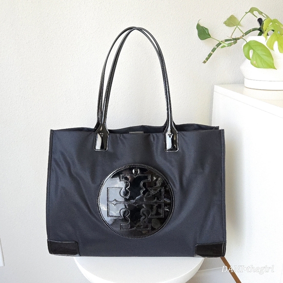 Tory Burch | Ella Patent Tote Large Black - Picture 16 of 16